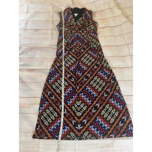 Chico's Women's Sleeveless Printed V Neck Maxi Dress - 2 (Medium/12) - Picture 5 of 12